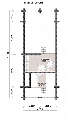 ТУРИН 150 / План мансардного этажа