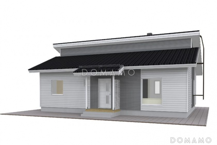 Проект одноэтажного каркасного дома с двумя спальнями