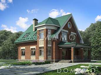 Проект дома из газобетона с прямоугольной гостиной