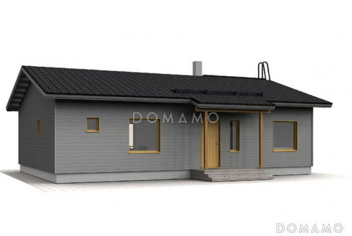 Проект одноэтажного каркасного дома с подсобным помещением