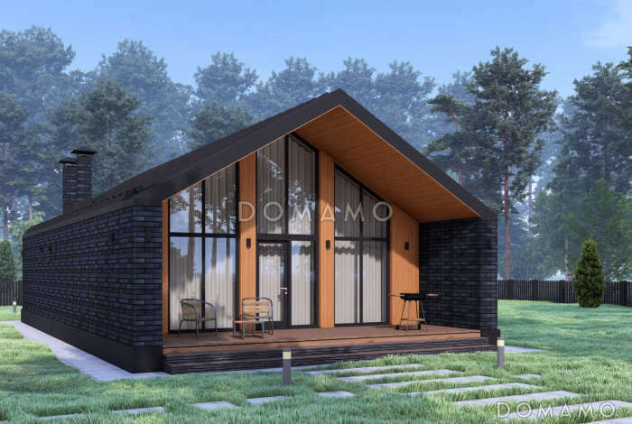 Проект одноэтажного стильного барнхауса S-94-2