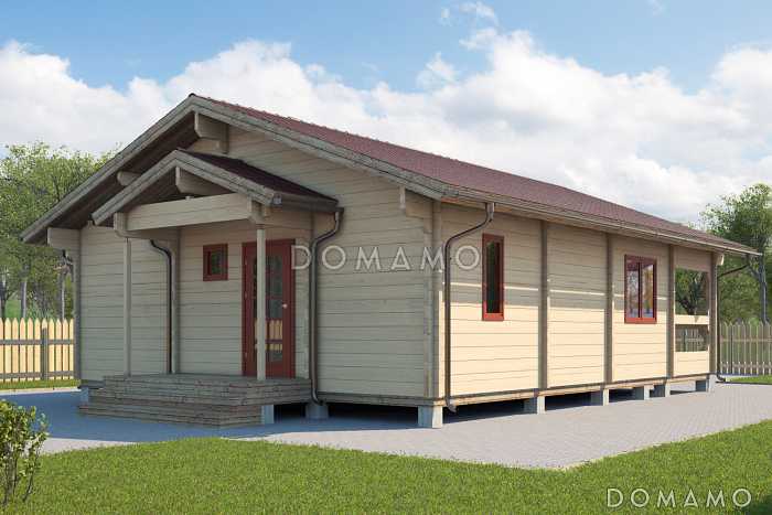 Проект одноэтажного дома из клееного бруса до 100 кв.м