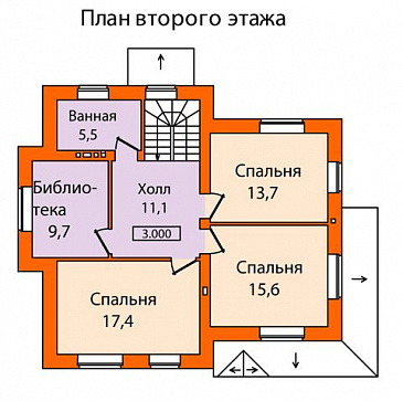 Проект дома с необычной, яркой архитектурой из СИП панелей / План мансардного этажа