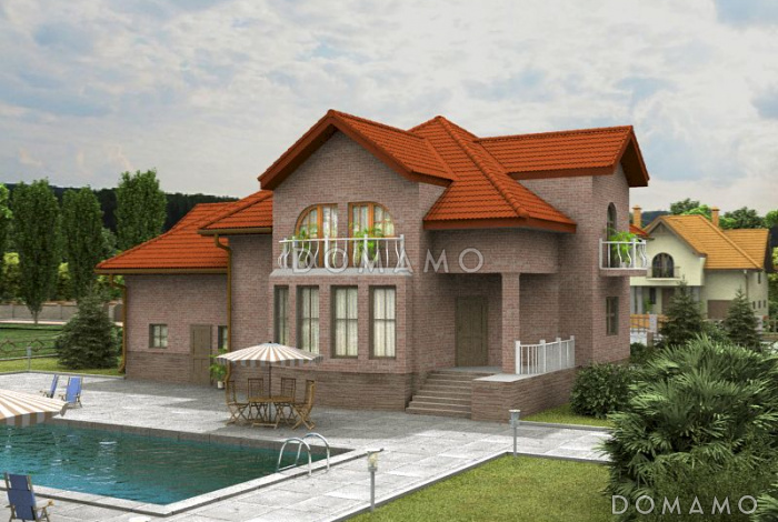 Проект загородного дома с просторными спальнями на втором этаже