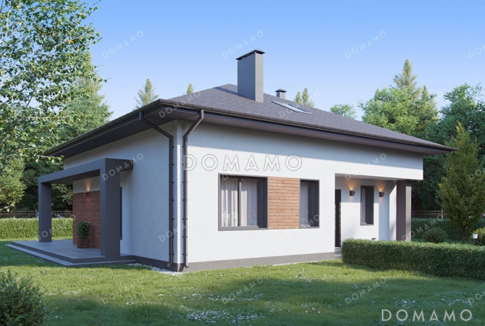 Проект дома с мансардой и террасой в современном стиле