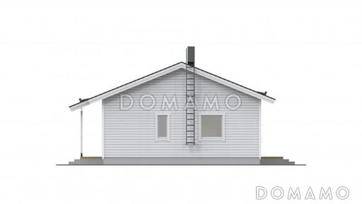 Проект одноэтажного каркасного дома с двускатной крышей / Фасад 2