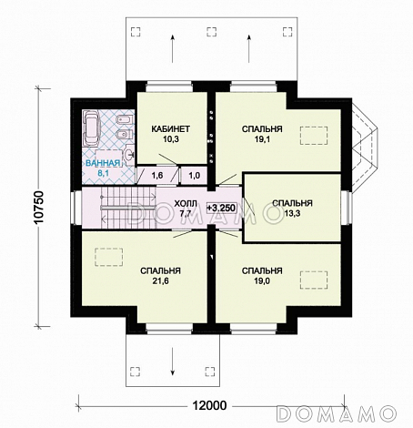 Проект дома из пеноблоков с террасой и сауной / План мансардного этажа