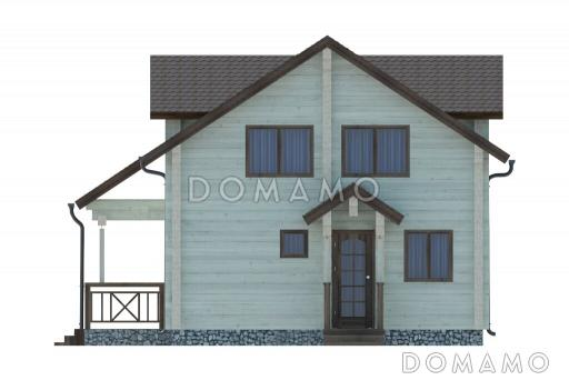 Проект небольшого дома с четырьмя спальнями на втором этаже / Фасад 2