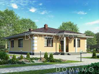 Проект одноэтажного дома по технологии ЛСТК с тремя спальнями