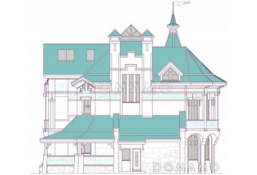 Проект компактного коттеджа в стиле модерн / Фасад 4