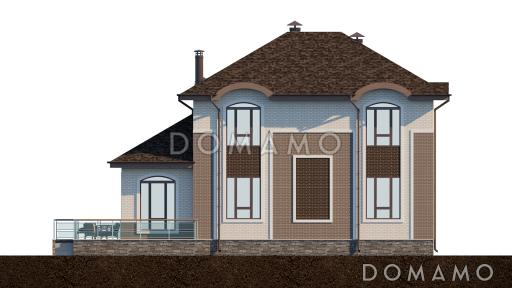 Проект загородного дома с бильярдной, парной, спортзалом, каминной зоной / Фасад 3