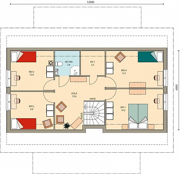 Проект дома с мансардным этажом до 200 м.кв. / План мансардного этажа