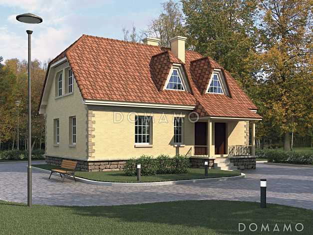 Проект дома по технологии ЛСТК с мансардой в европейском стиле