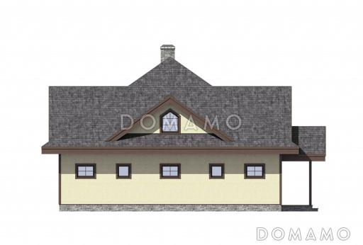 Проект теплого и уютного дома из кирпича / Фасад сзади