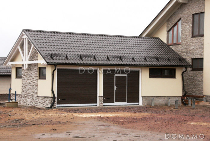 Проект гаража на две машины с хозблоком