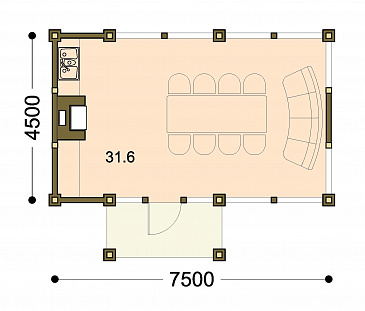 Проект беседки / План 1 этажа
