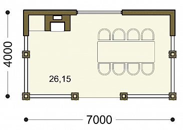 Проект беседки с отделкой из декоративного камня / План 1 этажа