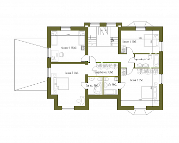 Проект особняка в стиле Тюдор по технологии ЛСТК / План 2 этажа