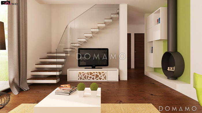 Проект компактного одноэтажного дома из газобетона с двумя спальнями, с возможностью обустроить мансарду