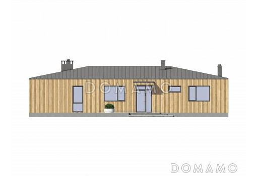 Проект дома из газобетона с внутренним двором / Фасад 3