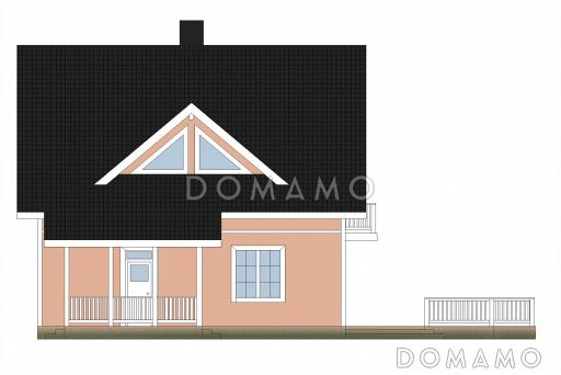 Проект кирпичного дома с большой открытой террасой / Фасад 1