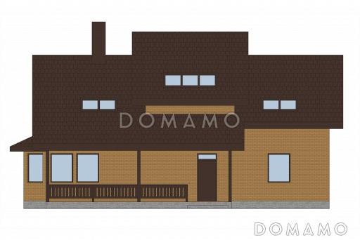 Проект дома из пеноблоков с постирочной на мансардном этаже / Фасад 1