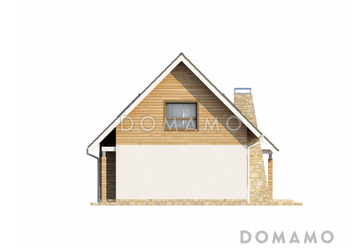 Проект традиционного мансардного дома из газобетона с дополнительной спальней на первом этаже / Фасад 3