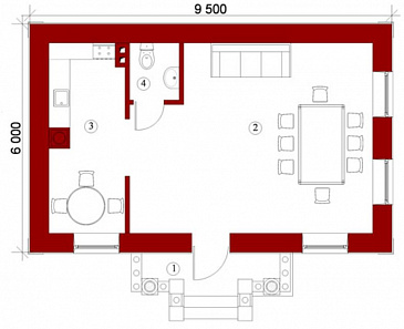 Проект беседки в классическом стиле / План 1 этажа