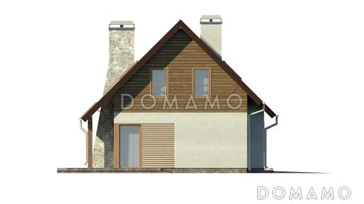 Проект традиционного мансардного дома из газобетона с дополнительной спальней на первом этаже и гаражом / Фасад 4