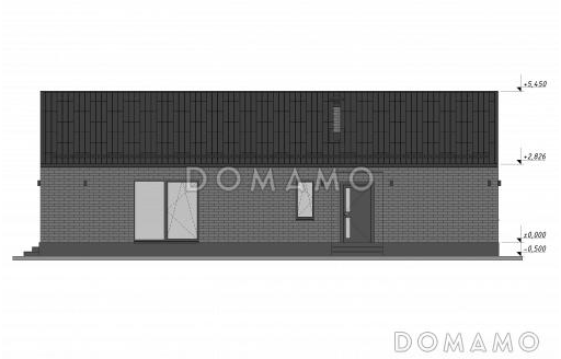 Проект одноэтажного стильного барнхауса S-94-2 / Фасад 1