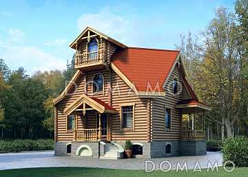 Проект коттеджа из бруса в русском стиле