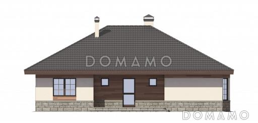 Проект каркасного одноэтажного дома / Входной фасад