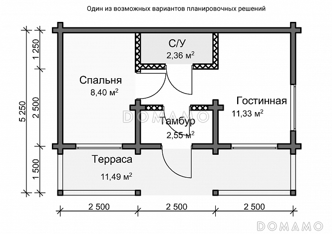 Готовый дачный дом / План 1 этажа