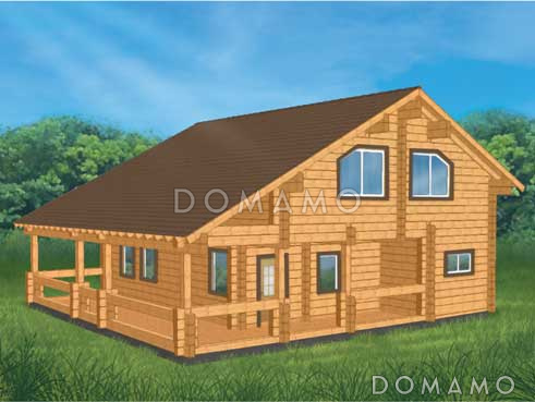 Проект дома из клееного бруса для постоянного проживания семьи из четырех-шести человек