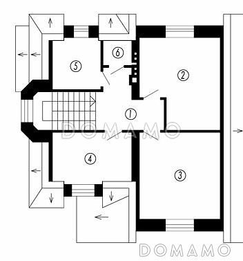 Проект дома из СИП панелей в английском стиле / План мансардного этажа