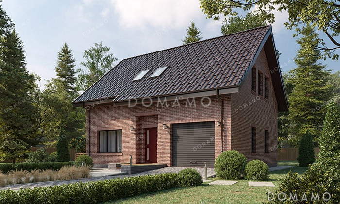 Проект одноэтажного дома с мансардой, большой террасой и гаражом