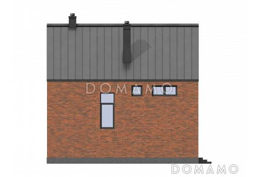 Проект загородного дома в стиле Барнхаус с тремя санузлами, гостиной с камином, кладовой у крыльца / Фасад 3