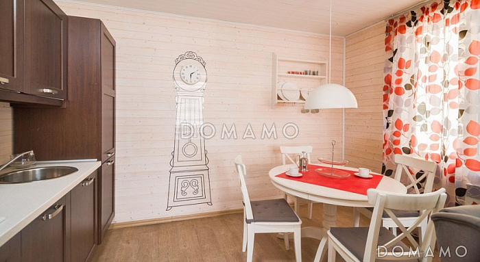 Проект дома из клееного бруса с облицовкой деревянной вагонкой