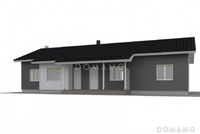 Проект каркасного дома с крытой террасой