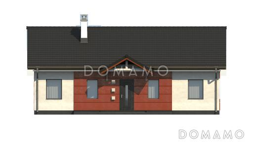 Проект классического одноэтажного дома из кирпича с тремя спальнями и светлой гостиной / Фасад 4