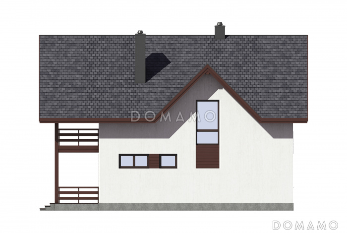 Проект двухэтажного газобетонного дома с большой террасой на втором этаже