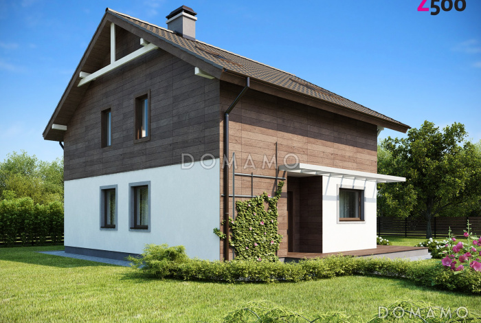 Проект двухэтажного дома из кирпича с панорамным остеклением