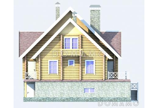 Проект деревянного дома с гаражом / Фасад 1