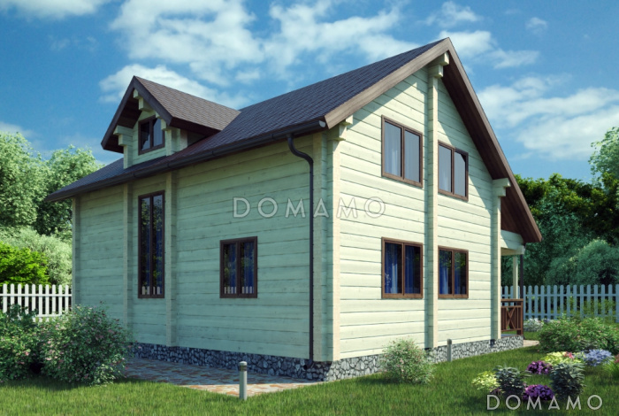 Проект небольшого дома с четырьмя спальнями на втором этаже