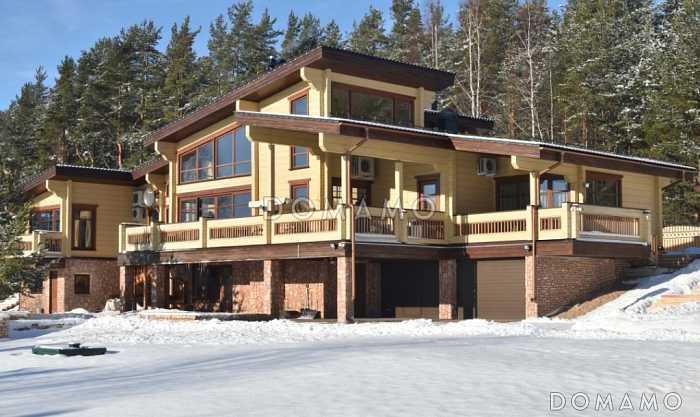 Проект дома из клееного бруса с необычной планировкой