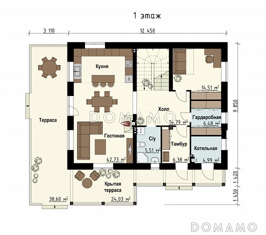 Сентябрь / План 1 этажа