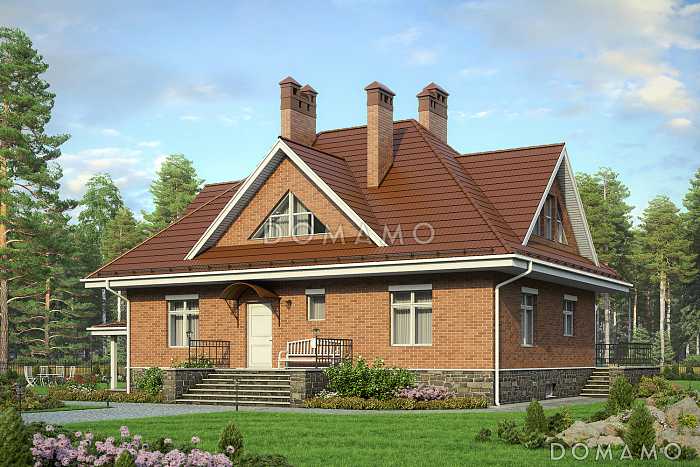 Проект дома из газобетонных блоков с цокольным этажом