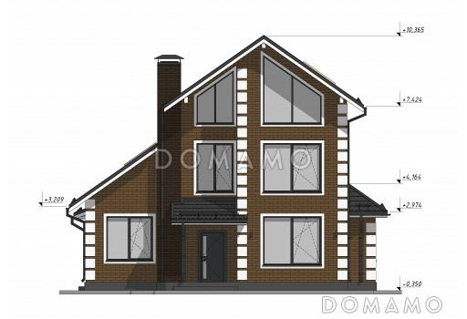 Проект трехэтажного дома в английском стиле S-187 / Фасад 3