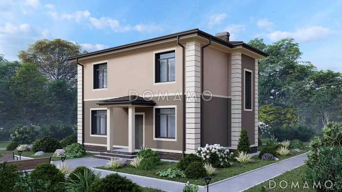 Проект двухэтажного дома с 3 спальнями, гостевой комнатой и просторной гостиной