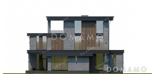 Проект большого трехэтажного дома с террасой и гаражом / Фасад 1